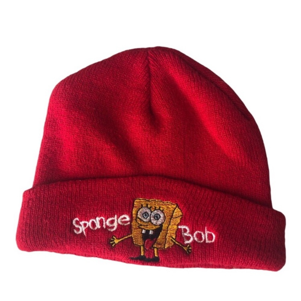 Spongebob Embroidered Stocking Beanie Hat Red Youth One Size